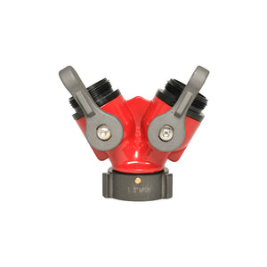 FMBV-15S15S - 1.5" F Swivel NPSH Inlet x (2) 1.5" M NPSH Outlet 2 Way Ball Valve