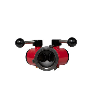 FMBV-25W15S - 2.5" F Swivel WCT Inlet x (2) 1.5" M NPSH Outlet 2 Way Ball Valve