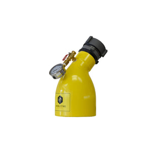 HD250B - 2.5" Female Swivel BAT Hydrant Diffuser Alum - Hi Viz Yellow Body with 4" Face Gauge & Case